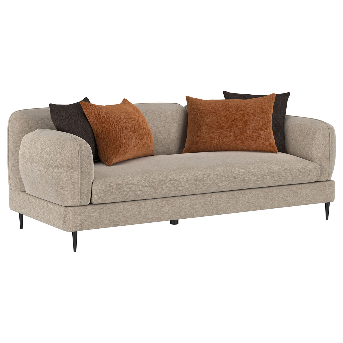 Jade Chenille Upholstered Sculpted Track Arm Sofa