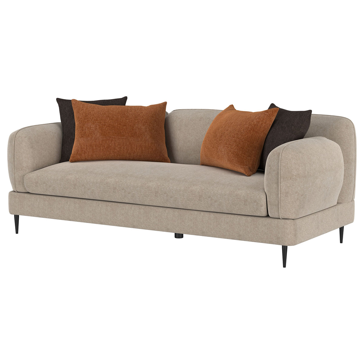 Jade Chenille Upholstered Sculpted Track Arm Sofa