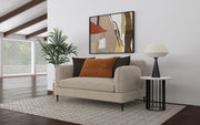 Jade Chenille Upholstered Sculpted Track Arm Loveseat