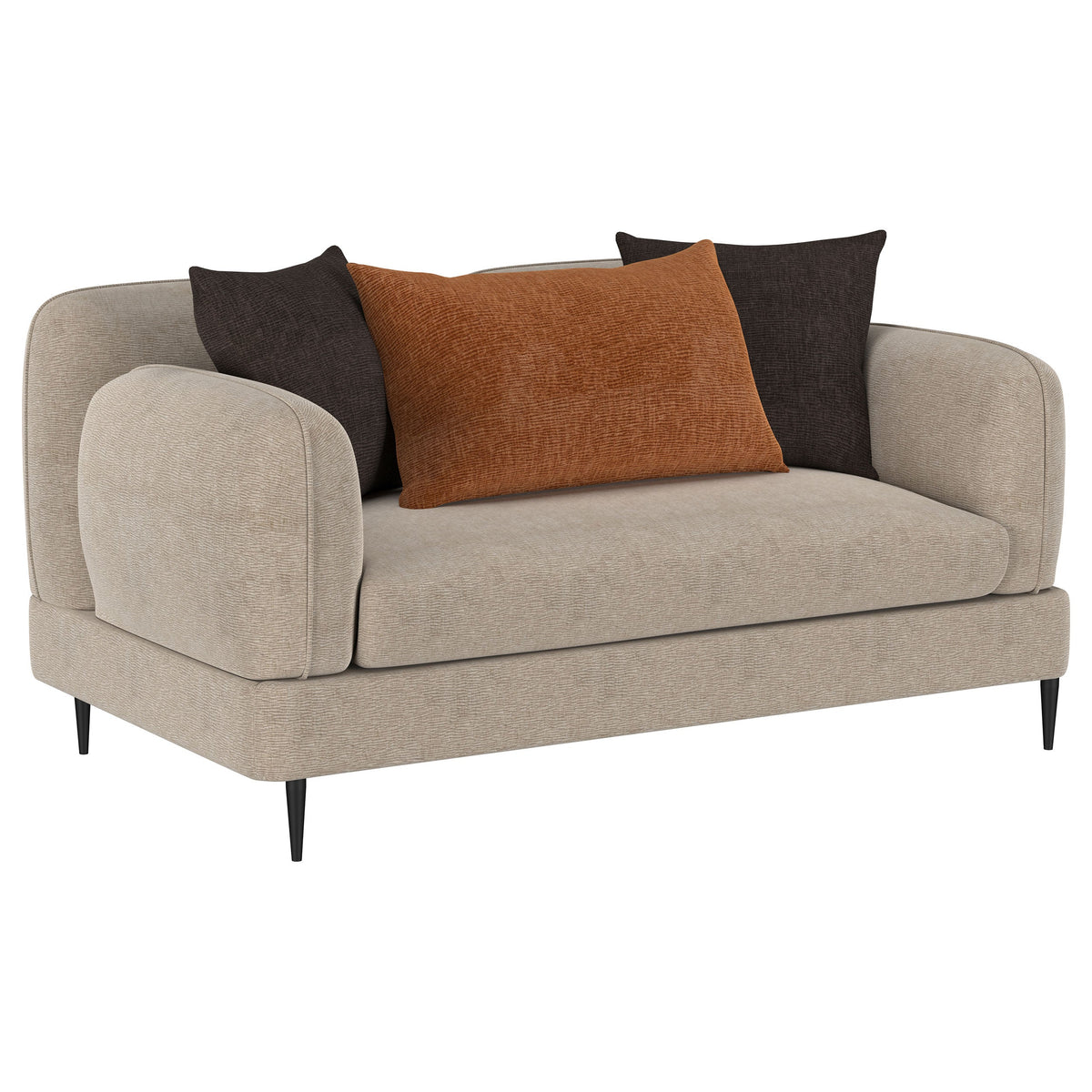 Jade Chenille Upholstered Sculpted Track Arm Loveseat