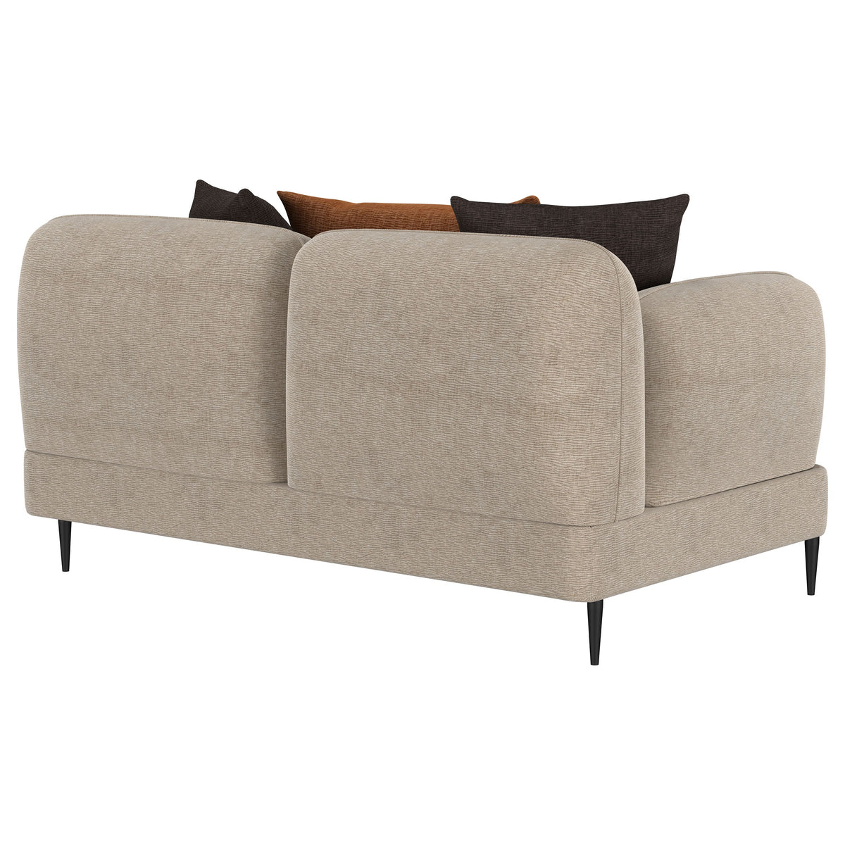 Jade Chenille Upholstered Sculpted Track Arm Loveseat