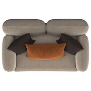Jade Chenille Upholstered Sculpted Track Arm Loveseat