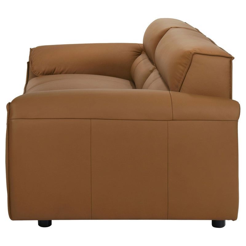 Buxton Top Grain Leather Upholstered Sofa