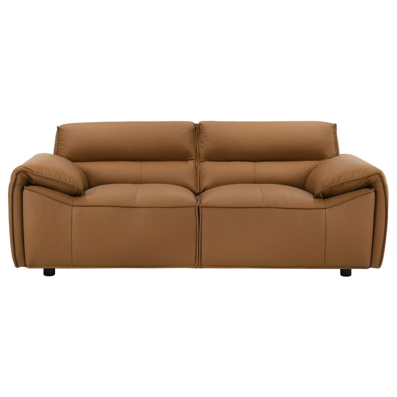 Buxton Top Grain Leather Upholstered Loveseat