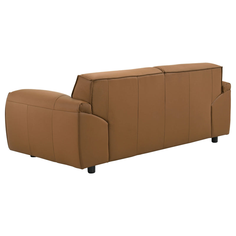 Buxton Top Grain Leather Upholstered Loveseat