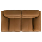 Buxton Top Grain Leather Upholstered Loveseat