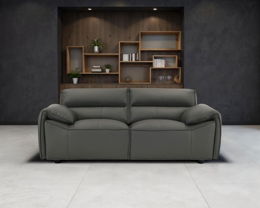 Buxton Top Grain Leather Upholstered Loveseat Graphite