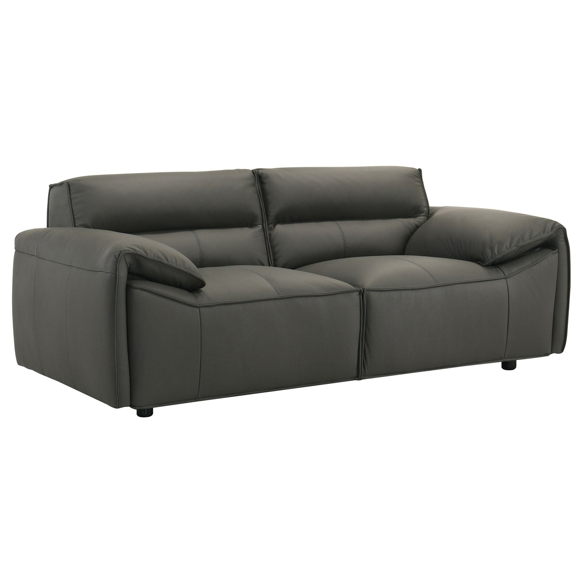 Buxton Top Grain Leather Upholstered Loveseat