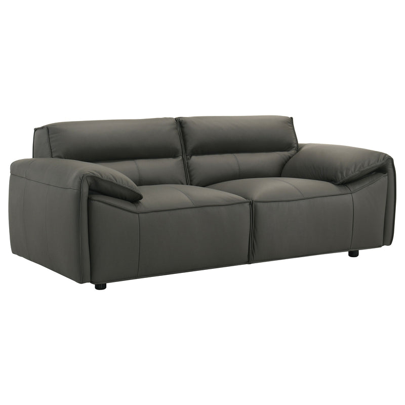 Buxton Top Grain Leather Upholstered Loveseat