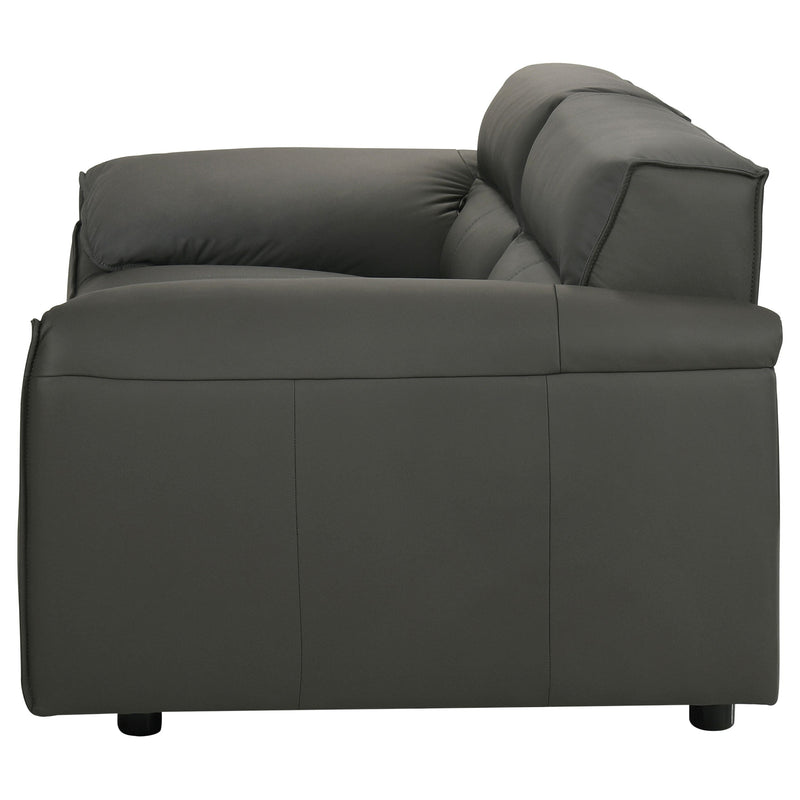 Buxton Top Grain Leather Upholstered Loveseat