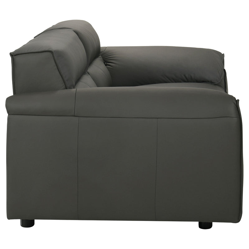 Buxton Top Grain Leather Upholstered Loveseat