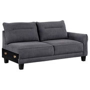 Caspian Upholstered Curved Arm Chaise Sectional Sofa