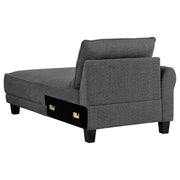 Caspian Upholstered Curved Arm Chaise Sectional Sofa