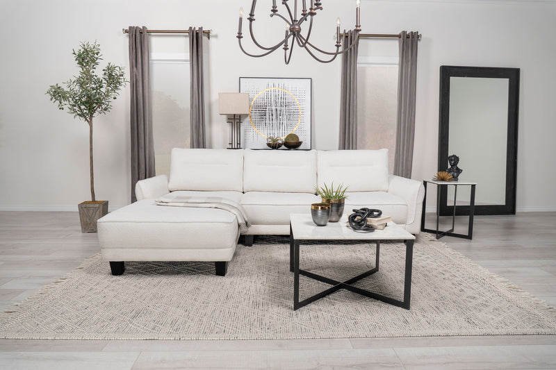 Caspian Upholstered Curved Arm Chaise Sectional Sofa