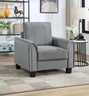 Davis Upholstered Rolled Arm Accent Chair Grey Default Title