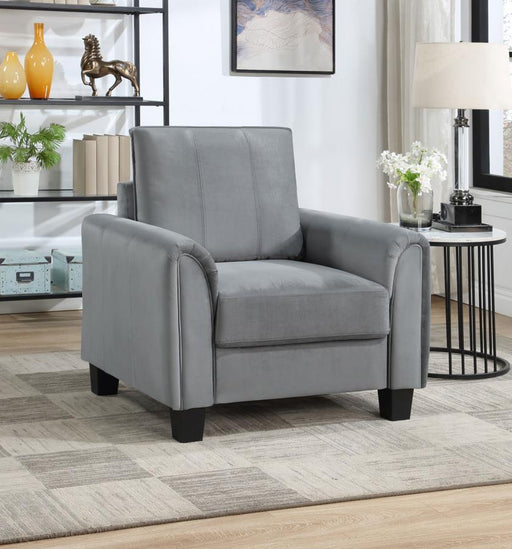 Davis Upholstered Rolled Arm Accent Chair Grey Default Title