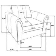 Davis Upholstered Rolled Arm Accent Chair Grey