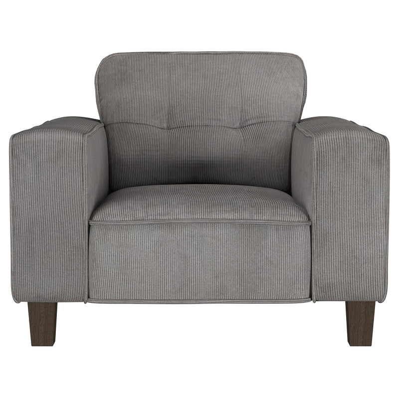 Deerhurst Upholstered Track Arm Tufted Accent Chair