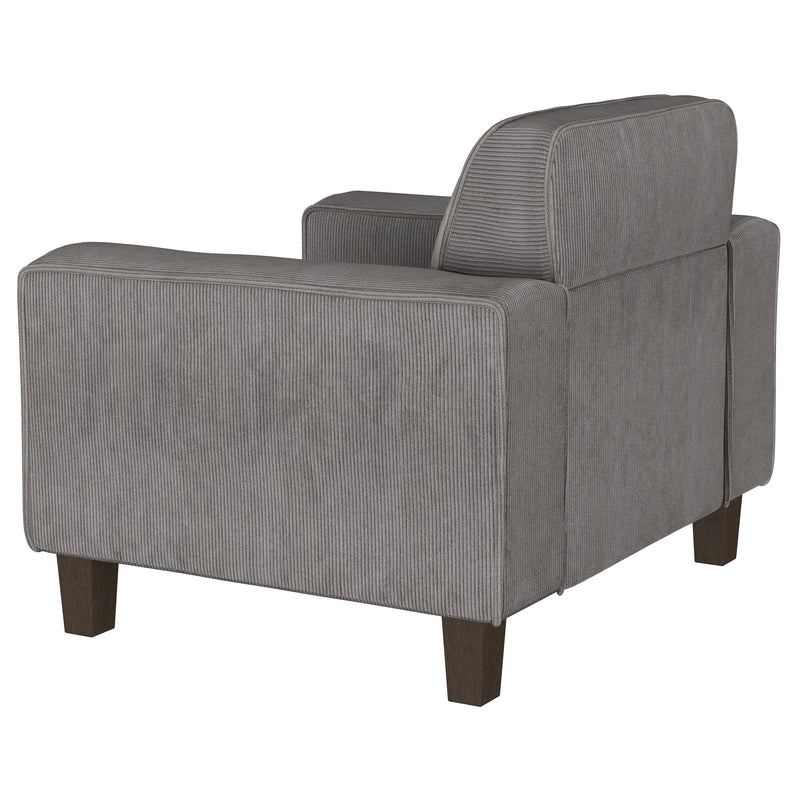 Deerhurst Upholstered Track Arm Tufted Accent Chair