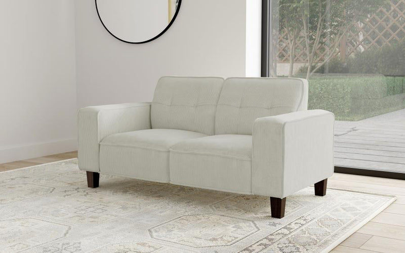 Deerhurst Upholstered Track Arm Tufted Loveseat Greige Default Title