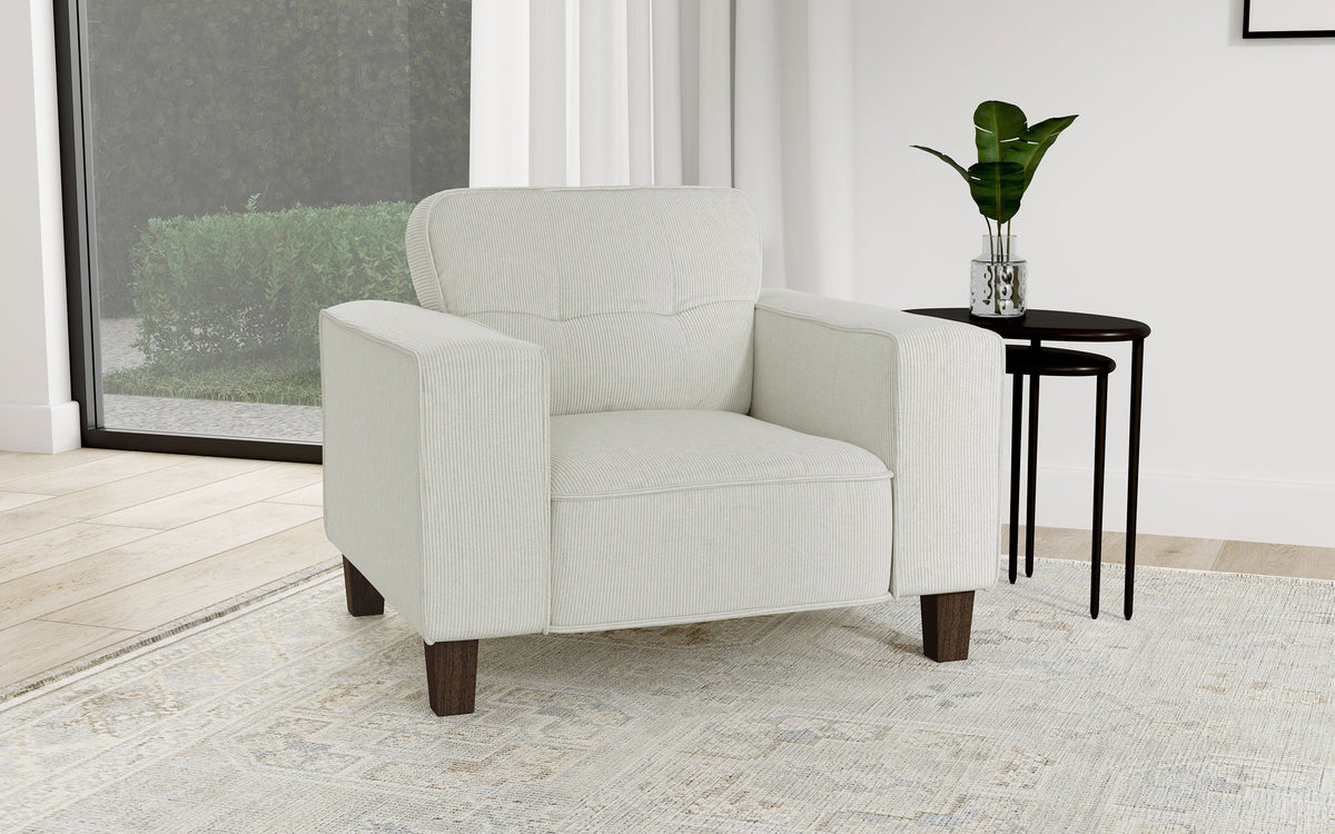 Deerhurst Upholstered Track Arm Tufted Accent Chair
