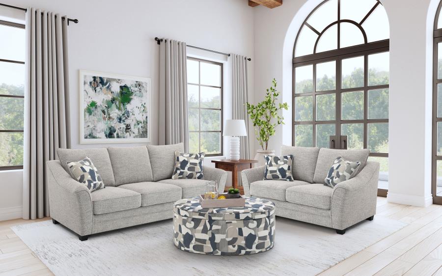 Tomkins Boucle Upholstered Sofa Set Light Grey 2-piece