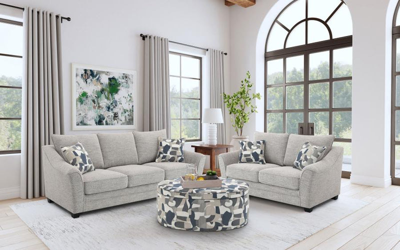 Tomkins Boucle Upholstered Sofa Set Light Grey 2-piece