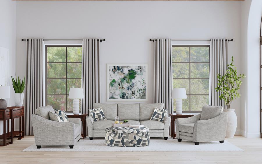 Tomkins Boucle Upholstered Sofa Set Light Grey 3-piece