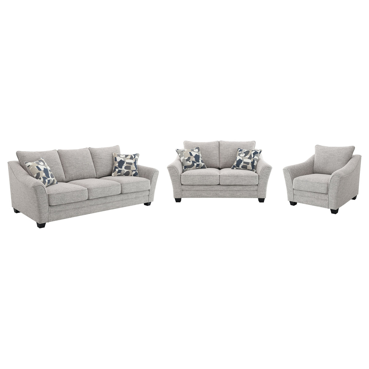 Tomkins Boucle Upholstered Sofa Set Light Grey