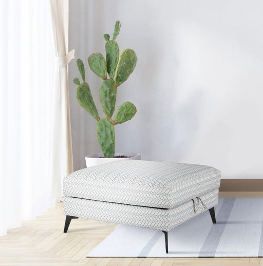 Clint Square Upholstered Tufted Storage Ottoman Aloe Default Title