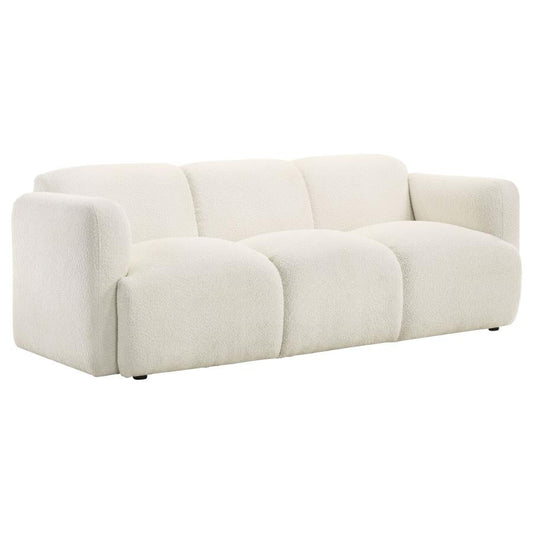 Dorset Upholstered Round Track Arm Sofa Set White 2-piece