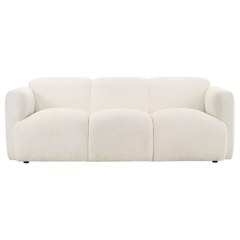 Dorset Fabric Upholstered Round Track Arm Sofa White