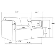 Dorset Fabric Upholstered Round Track Arm Loveseat
