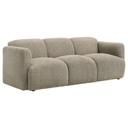 Dorset Upholstered Round Track Arm Sofa Set Brown 2-piece