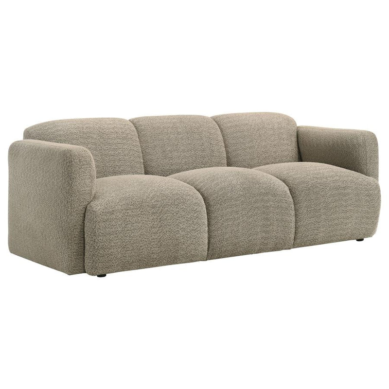 Dorset Upholstered Round Track Arm Sofa Set Brown 2-piece