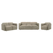 Dorset Upholstered Round Track Arm Sofa Set Brown 3-piece