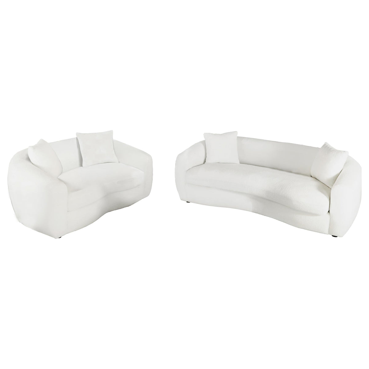 Isabella Faux Sheepskin Upholstered Sofa Set Natural