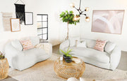 Isabella Faux Sheepskin Upholstered Sofa Set Natural 2-piece