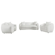 Isabella Faux Sheepskin Upholstered Sofa Set Natural