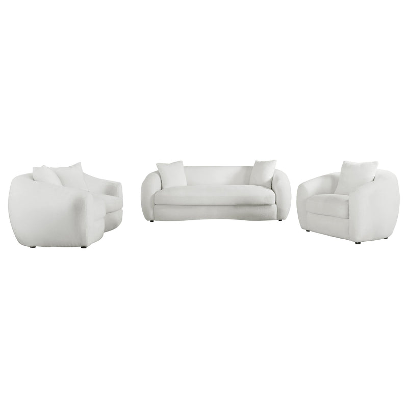Isabella Faux Sheepskin Upholstered Sofa Set Natural