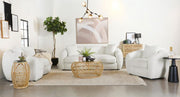Isabella Faux Sheepskin Upholstered Sofa Set Natural 3-piece