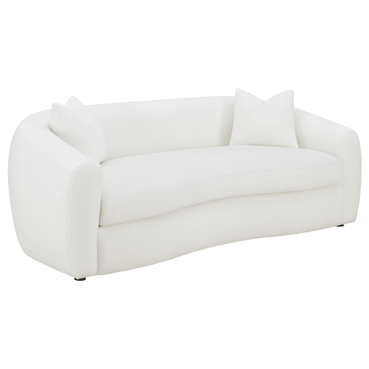 Isabella Faux Sheepskin Upholstered Sofa Set Natural