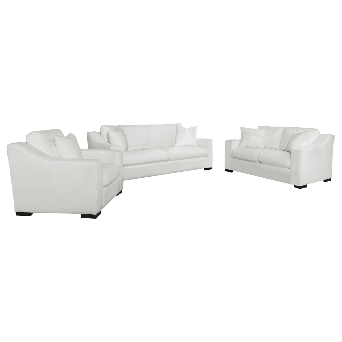 Ashlyn Upholstered Sloped Arm Sofa Set