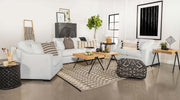 Ashlyn Upholstered Sloped Arm Sofa Set White 3-piece