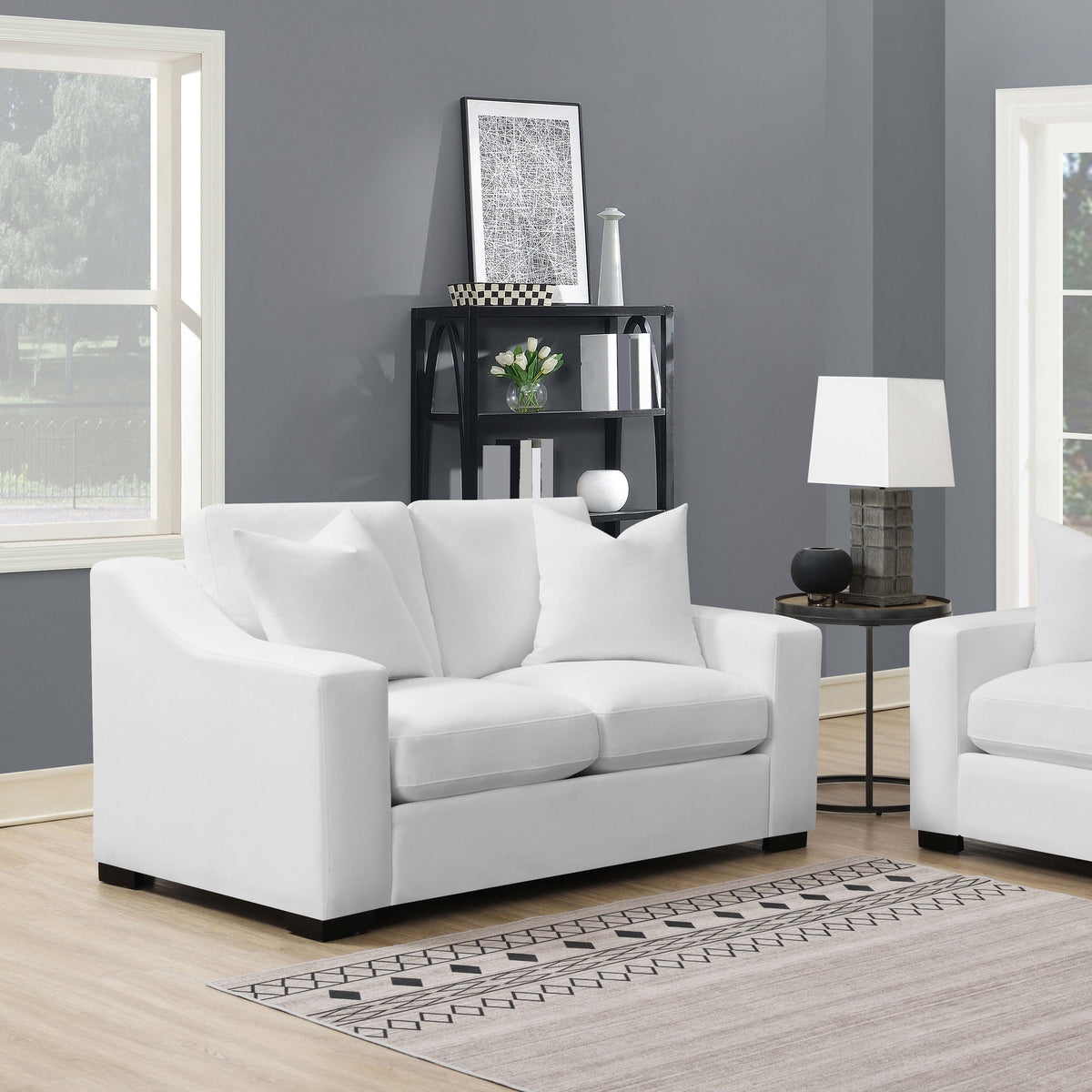 Ashlyn Upholstered Sloped Arm Loveseat