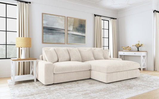 Blaine Upholstered Reversible Chaise Sectional Sofa Sand 1 LAF Loveseat 1 RAF Chaise (2pc)
