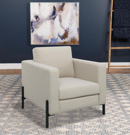 Tilly Upholstered Track Arm Accent Chair Oatmeal Default Title