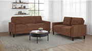 Bowen II Fabric Upholstered Track Arm Sofa Set Rust 2-piece