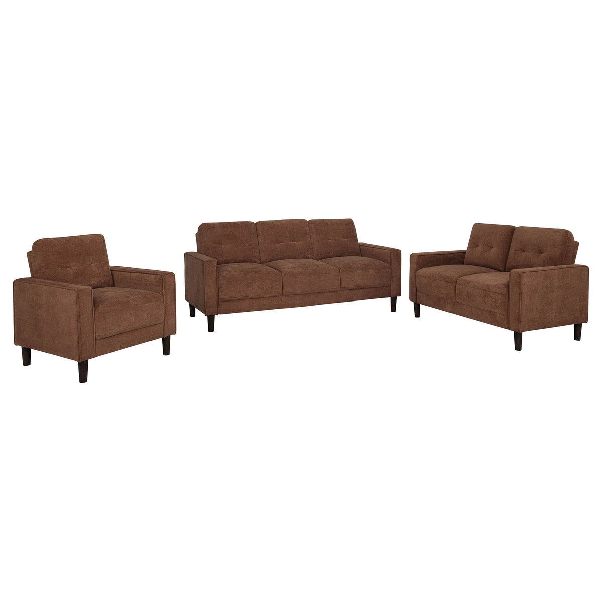 Bowen II Fabric Upholstered Track Arm Sofa Set
