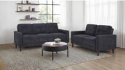 Bowen II Fabric Upholstered Track Arm Sofa Set Steel Grey 2-piece